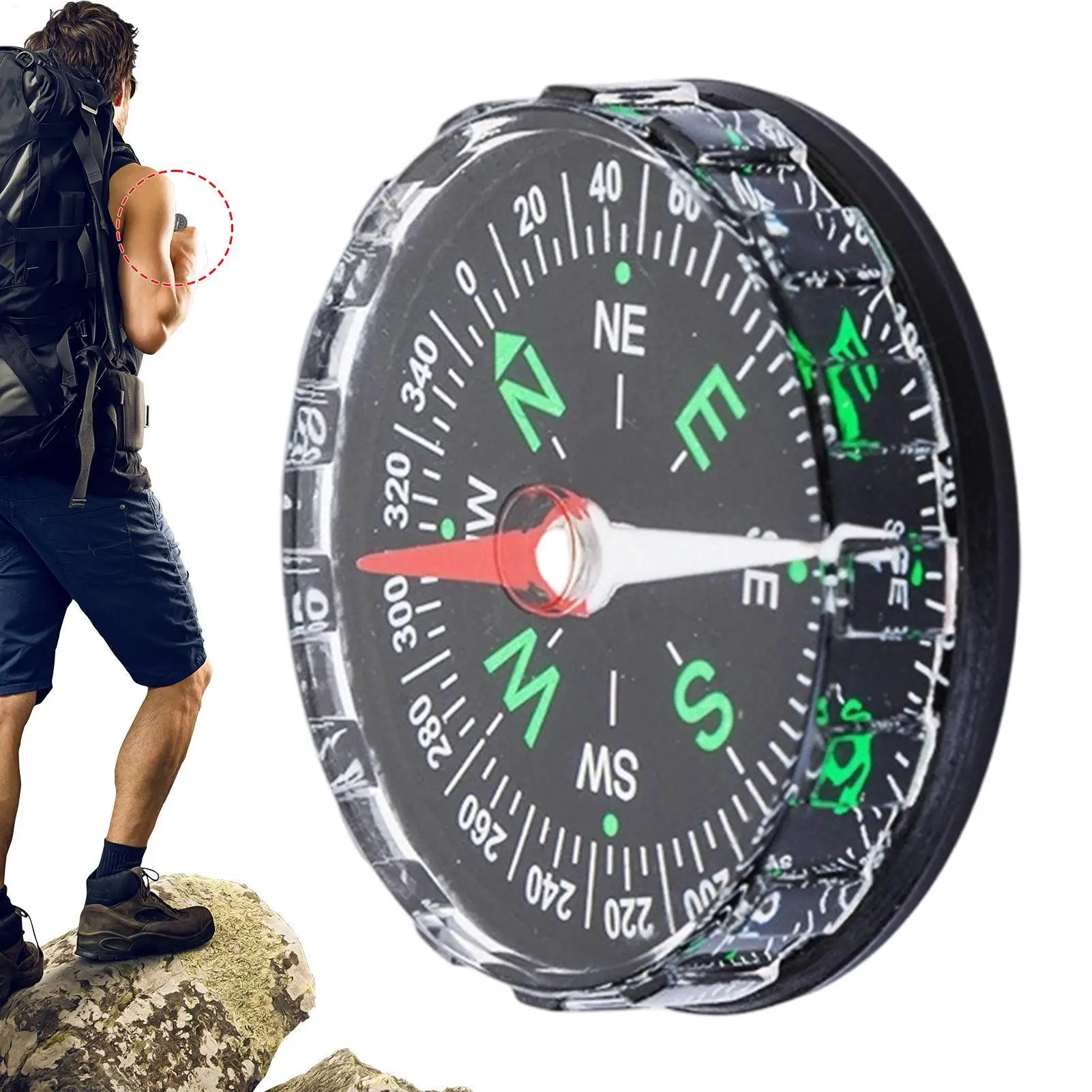 بوصلة جيب مغناطيسية محمولة صغي - مراجعة Compass Lensatic وسعره