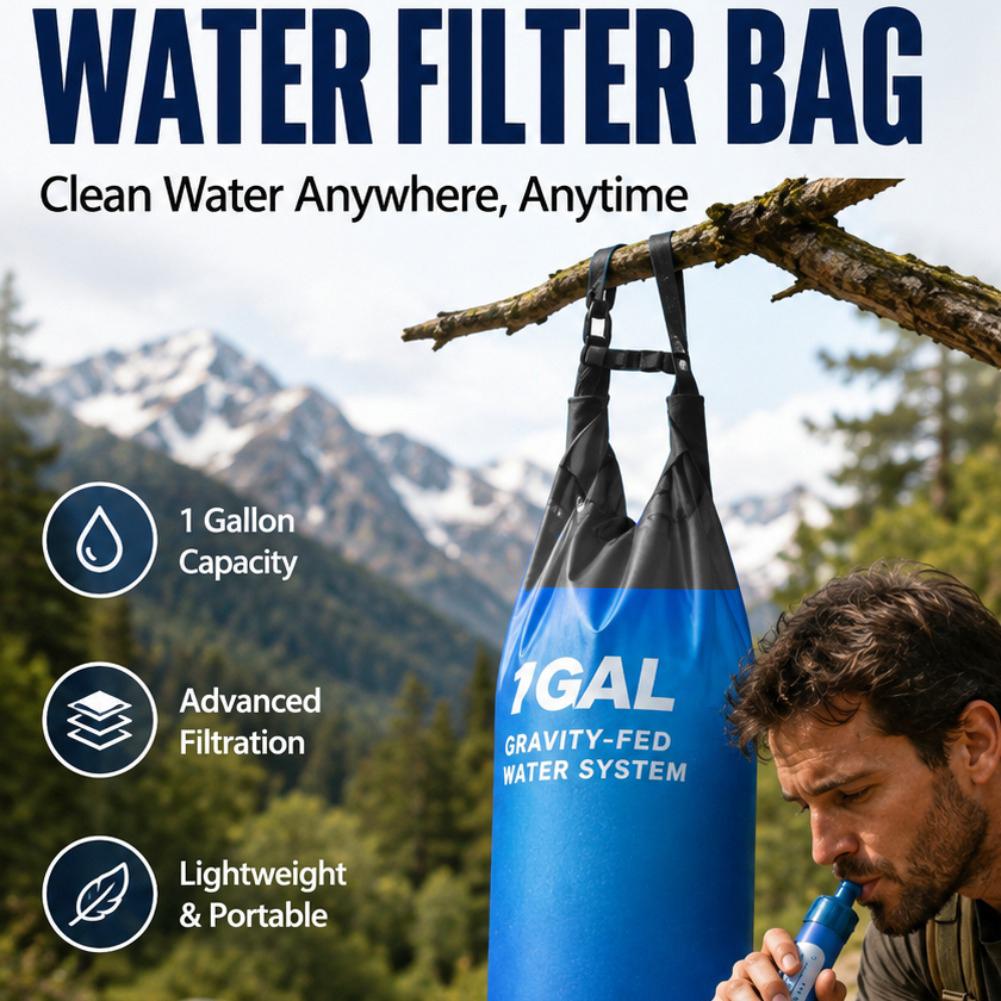 1. مجموعة فلتر مياه بالجاذبية  - مراجعة Bivy Bag Emergency وسعره